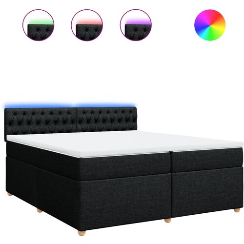 vidaXL Box spring postelja z vzmetnico črn 200x200 cm blago, (21308147) Cene