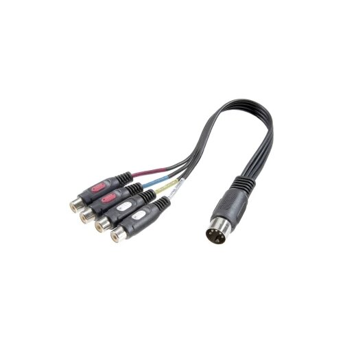 SpeaKa Professional Činč/DIN priključni audio Y-adapter [1x diodni utikač 5-polni (DIN)/4x činč, ženski], crn Cijene