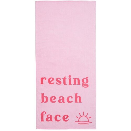 Sassy B Rožnata frotirna bombažna brisača za na plažo 76x160 cm Resting Beach Face – Cene