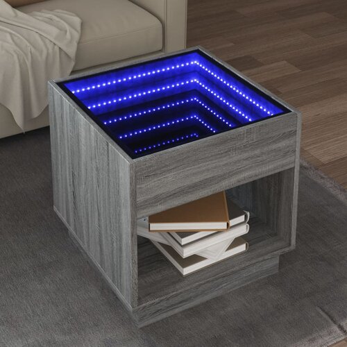  Stolić s beskonačnim LED svjetlima boja hrasta 50x50x50 cm Cene