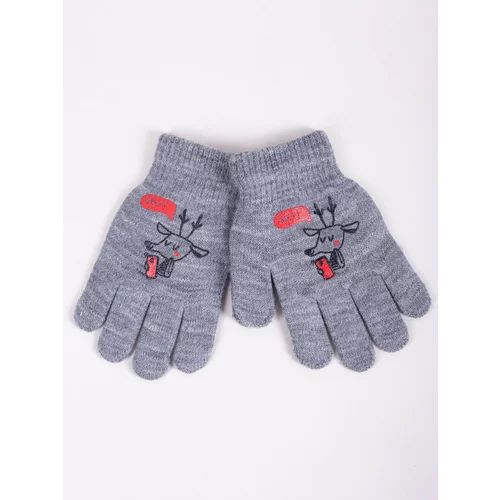 Yoclub Kids's Boys' Five-Finger Gloves RED-0012C-AA5A-010