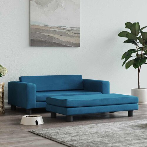  Krevet za pse s produžetkom plavi 100 x 50 x 30 cm bar&scaron;unasti Cijene