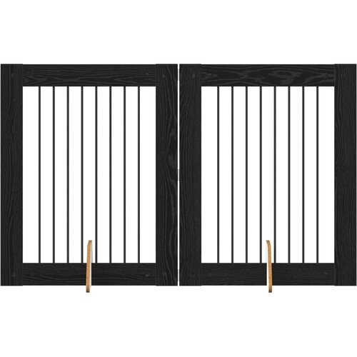  Vrata za pse s postoljem 2 pcs Crni hrast 80 x 100 cm Slike