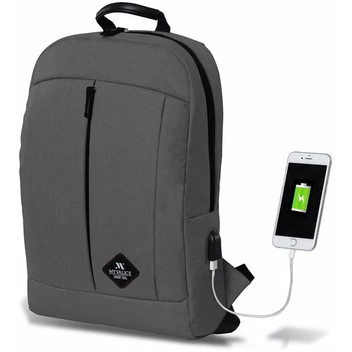 Myvalice siv nahrbtnik z USB priključkom My Valice GALAXY Smart Bag