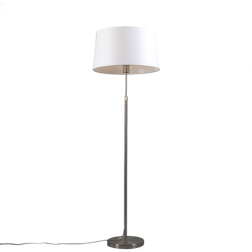 QAZQA Talna svetilka jeklo z belo senco 45 cm nastavljivo - Parte Cene