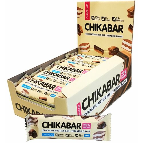 Chikalab Chikabar Preliveni proteinski bar sa punjenjem Tiramisu 60g Slike