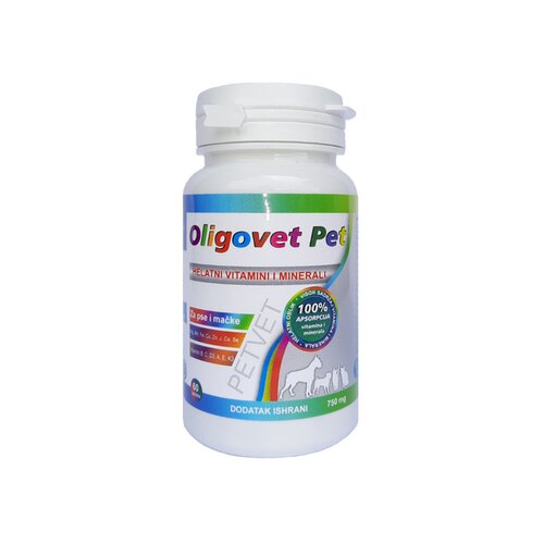 InterAgroVet oligovet pet dodatak ishrani za pse i mačke, 750mg, 60 tableta Slike