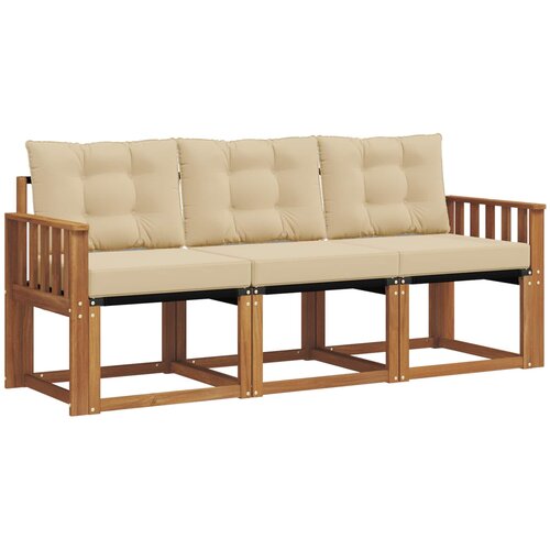  Set vanjskih sofa 3 kom. Prirodna i bež Slike