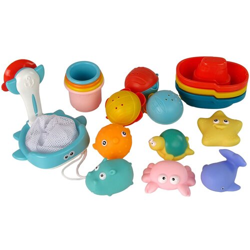  Water animals rubber mesh set za kupanje morska stvorenja 17 komada Slike