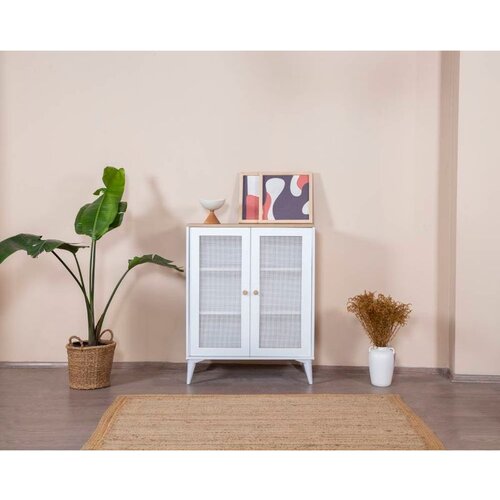 Hanah home Calvin - White, Oak WhiteOak Sideboard Cene