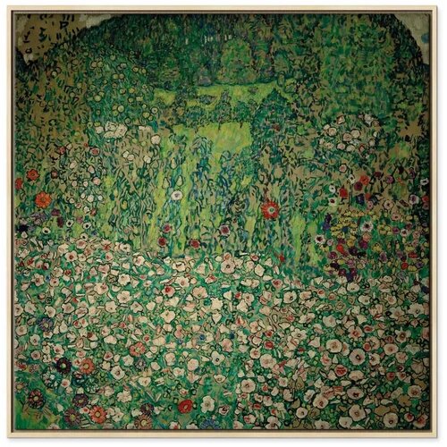  Slika - Gustav Klimt &amp;ndash; Gartenlandschaft mit Bergkuppe 40x40 U prirodnom drvenom okviru Slike