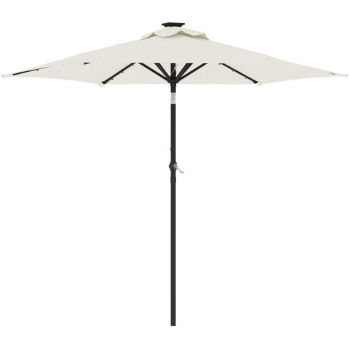  Vrtni suncobran s čeličnom &amp;scaron;ipkom LED bijeli 225 x 225 x 212 cm Slike