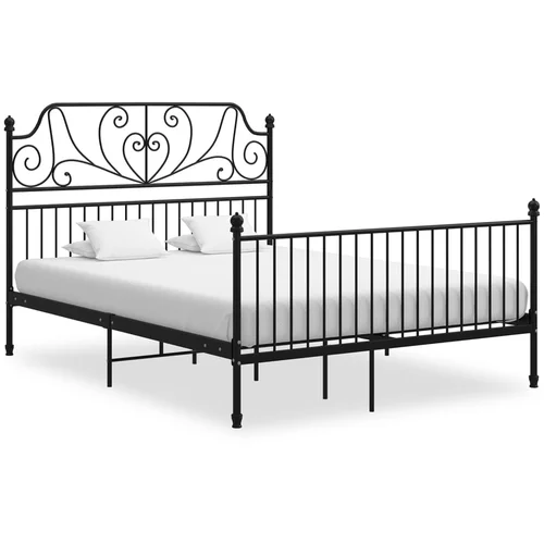  Okvir za krevet crni metalni 160 x 200 cm