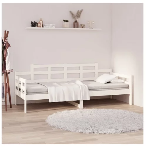  Dnevna postelja bela trdna borovina 90x190 cm