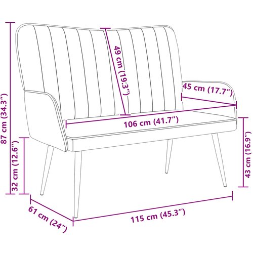 SOFA za dvije osobe Svjetlosiva 115 x 61 x 87 cm Bar&amp;scaron;un Slike