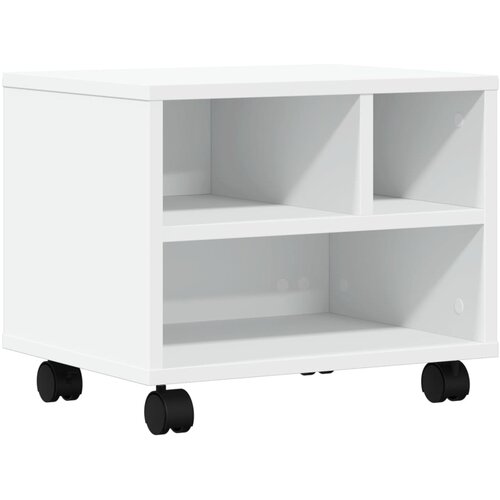 VidaXL Stalak za pisač s kotačima bijeli 41x32x34,5 cm Slike