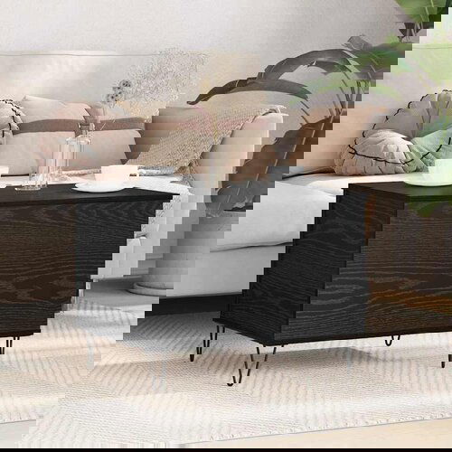 vidaXL Kava Stol Crni hrast 60 x 44,5 x 45 cm Konstruirano drvo Cene