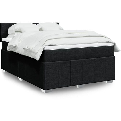 vidaXL Krevet s oprugama i madracem crni 160x200 cm od tkanine Cijene