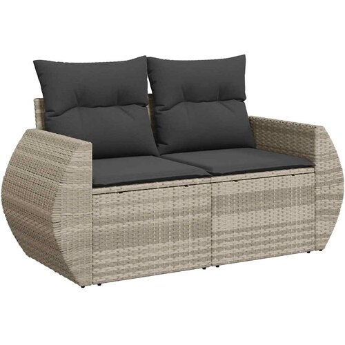  6-dijelni set vrtnih sofa od poliratana s jastucima svjetlosivi Slike