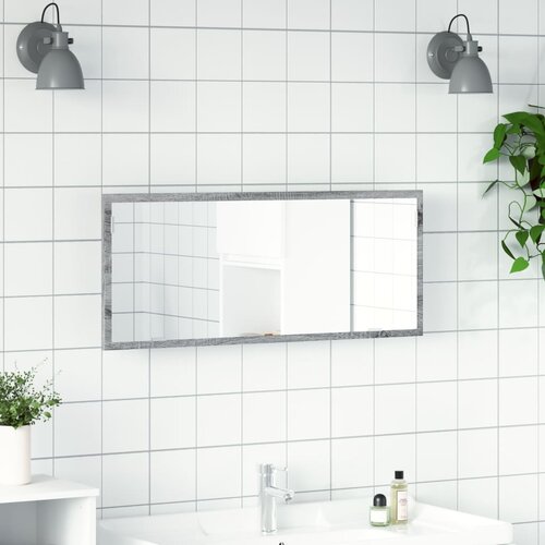  LED kupaonsko ogledalo sivo Sonoma 100x8,5x37 cm izrađeno drvo Slike