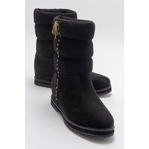 LuviShoes STOR Women's Black Suede Boots Slike