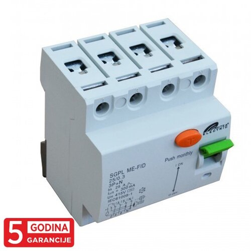 Mitea_Electric FID sklopka 25A 30mA 3P+N SGPL 5Y Cene