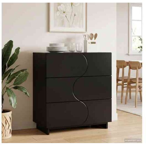  Komoda Crna 70 x 38 x 75 cm Konstruirano drvo - Crna Cijene