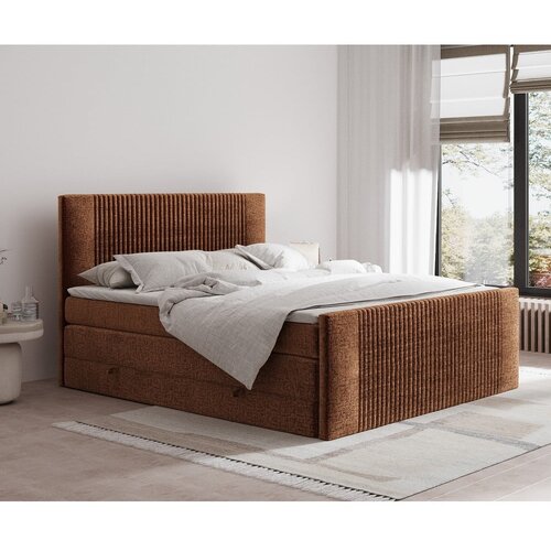 Maison de R&amp;ecirc;ve Oranžna boxspring postelja s prostorom za shranjevanje 160x200 cm Bergamo &amp;ndash; Slike