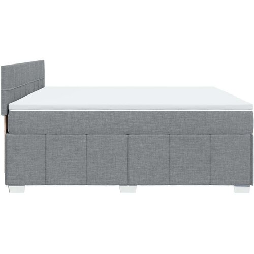 vidaXL Box spring postelja z vzmetnico svetlo siva 200x200 cm blago Cene