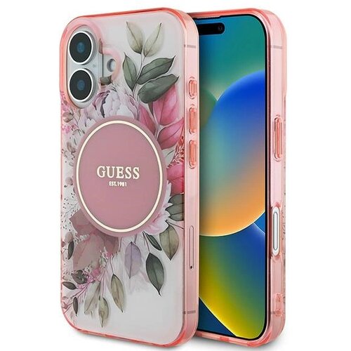Guess IML OVITEK FLOWER & TONAL CIRCLE ZA MAGSAFE ZA IPHONE 16 ROZA, (21898292) Cene