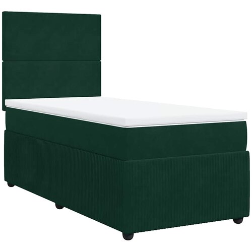 Box spring krevet s madracem tamnozeleni 90x200 cm bar&amp;scaron;unasti Slike