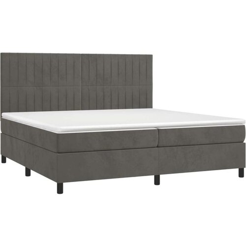  Box spring s madracem LED tamnosivi 200x200 cm bar&amp;scaron;un Slike