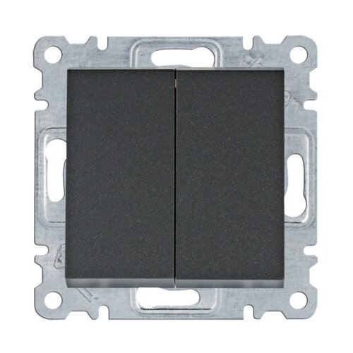 HAGER Prekidač izmjenični 10A 2S Lumina WL0053 crni Slike