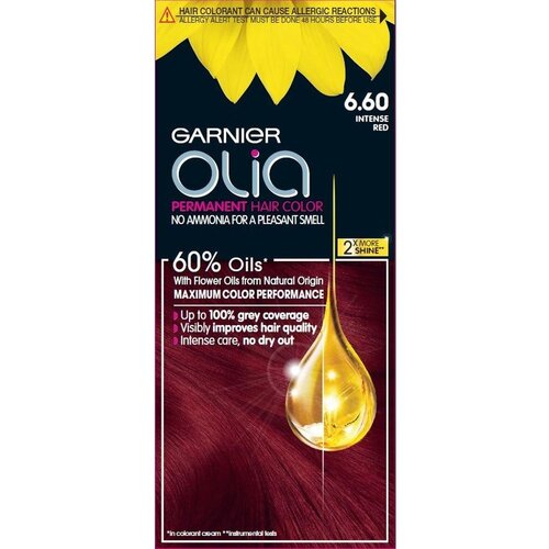 Garnier barva za lase - Olia Permanent Hair Color - 6.60 Intense Red Cene