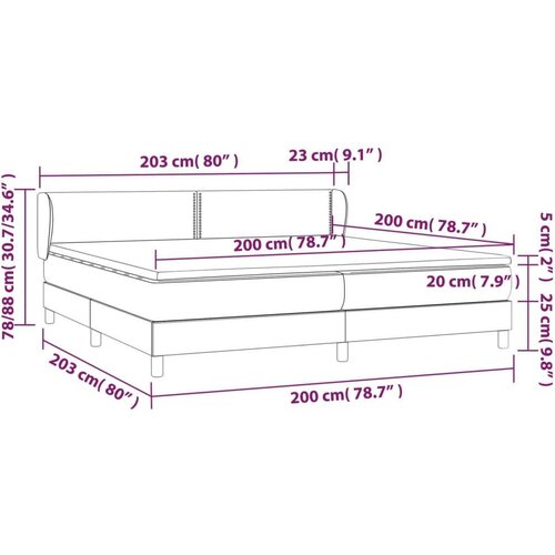  Krevet s oprugama i madracem plavi 200 x 200 cm od tkanine Slike
