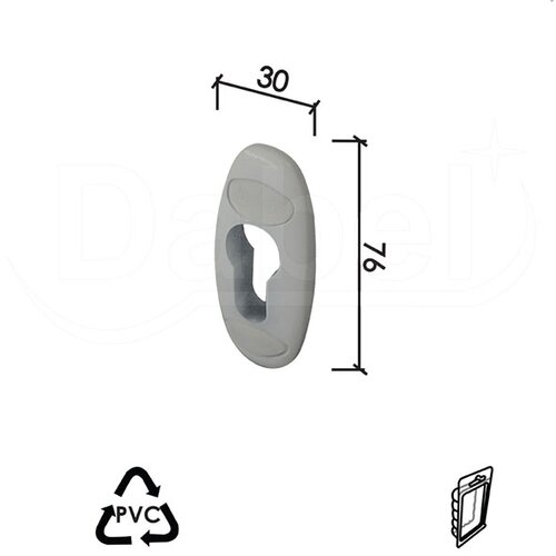 Dabel rozeta za vrata goč-r ral9016be 76x30 mm dbp1 Slike