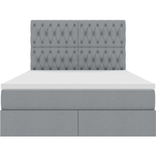  Krevet s od storage Svijetlo siva 140 x 190 cm Lažna koža Slike