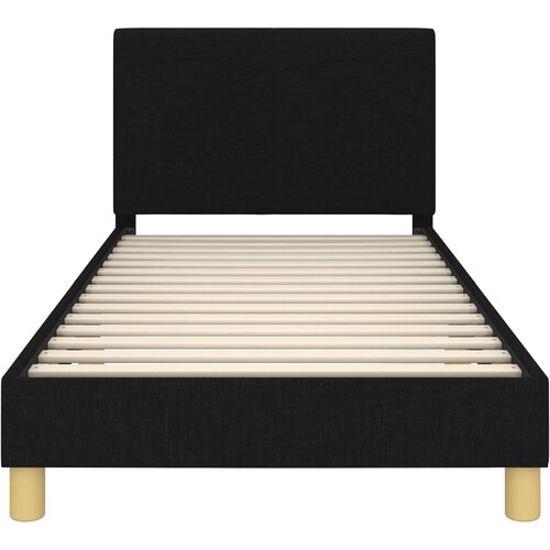  Krevet za djecu s uzglavljem Crna 90 x 190 cm tkanina Slike