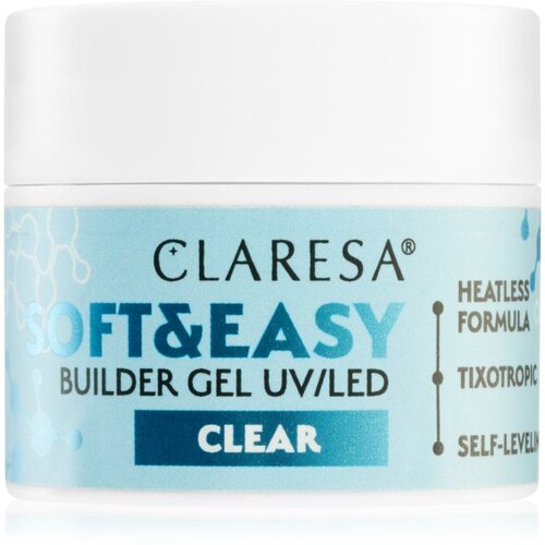 Claresa Soft&amp;amp;Easy Builder Gel osnovni gel za nohte odtenek Clear 12 g Slike