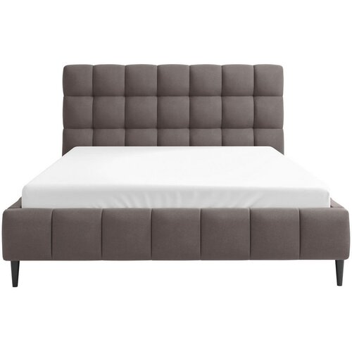 MID.YOU OBLAZINJENA POSTELJA 160 cm x 200 cm , les, tekstil, leseni material umazano rjava Slike