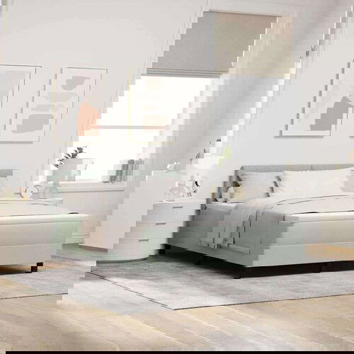 Box Spring Krevet s Madracem &amp;amp;amp LED Svjetlom Svjetlosiva 140x200 cm Bar&amp;scaron;un Slike