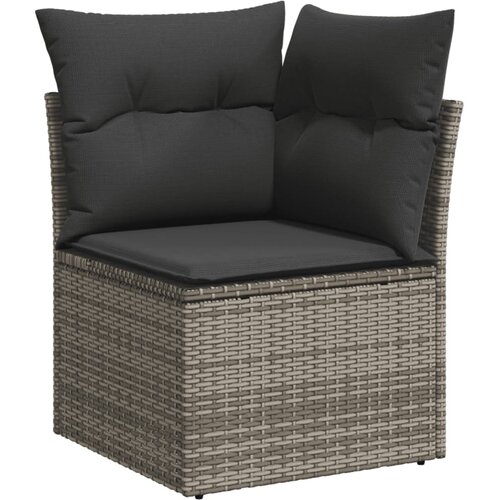  9-dijelni set vrtnih sofa od poliratana s jastucima sivi Slike