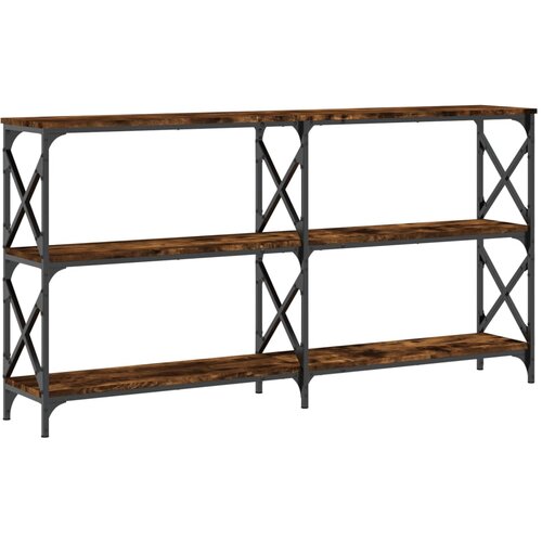 Maison Chic konzolna miza - miza ob steni dimljen hrast 156x28x80,5 cm inženirski les, (21785994) Cene