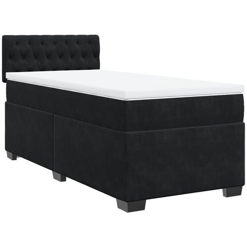 Maison Chic Box spring postelja - Vzmetna postelja z vzmetnico črn 90x190 cm žamet SL11947, (21882998) Slike