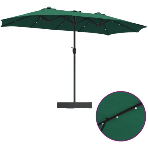  Vrtni suncobran Zelena 385 x 209 x 244 cm tkanina Slike