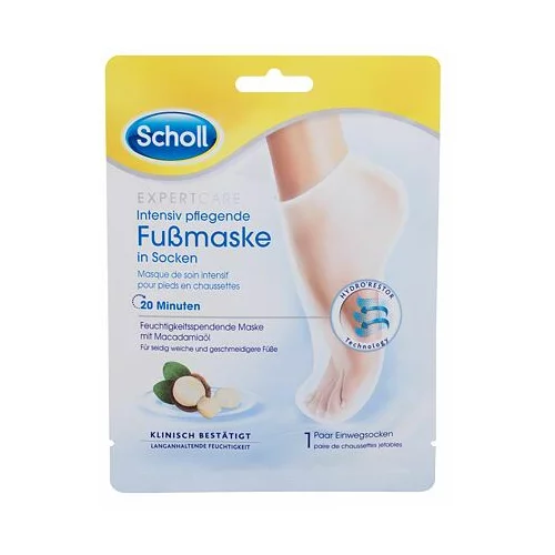 Scholl Expert Care Intensive Nourishing Foot Mask Macadamia Oil hranljiva maska za stopala z oljem makadamije 1 ks za ženske