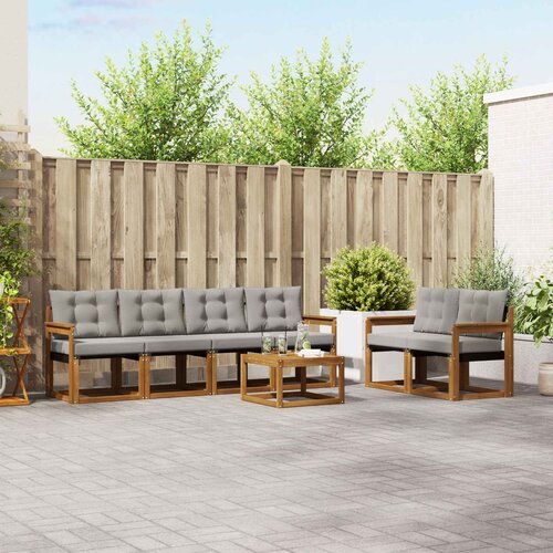  Set vanjskih sofa 7 kom. Prirodna i svijetlo siva Cene