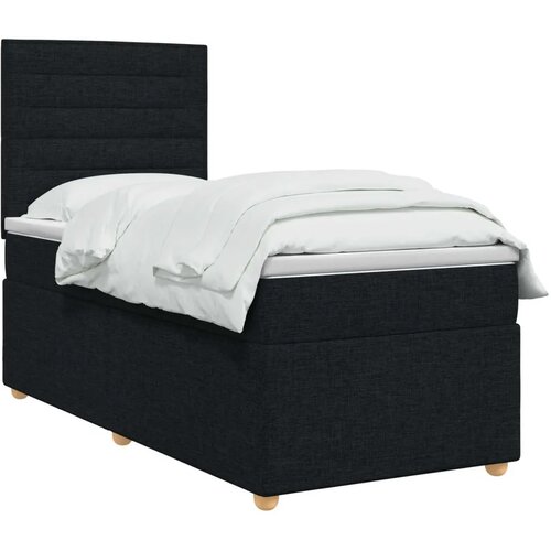  Boxspring krevet s madracem Crna 100 x 200 cm Tkanina - Crna 100 x 200 cm Dizajn linija Slike
