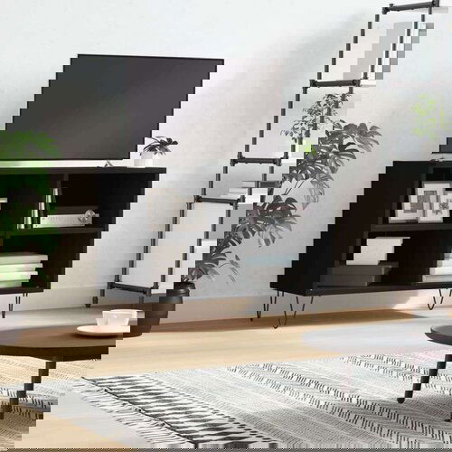 TV ormarić crni 69 5 x 30 x 50 cm od konstruiranog drva Slike