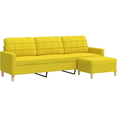 Maison Chic kavč - Sofa - Kanape s stolčkom za noge svetlo rumen 210 cm blago, (21727637) Cene